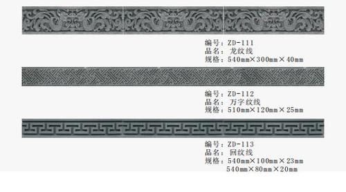 龙纹线、万字纹线、回纹线